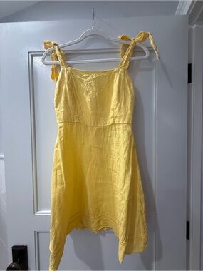Yellow Tie-Shoulder Mini Dress